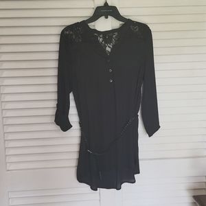 Ultra Flirt XL Sheer Black Dress/Shirt